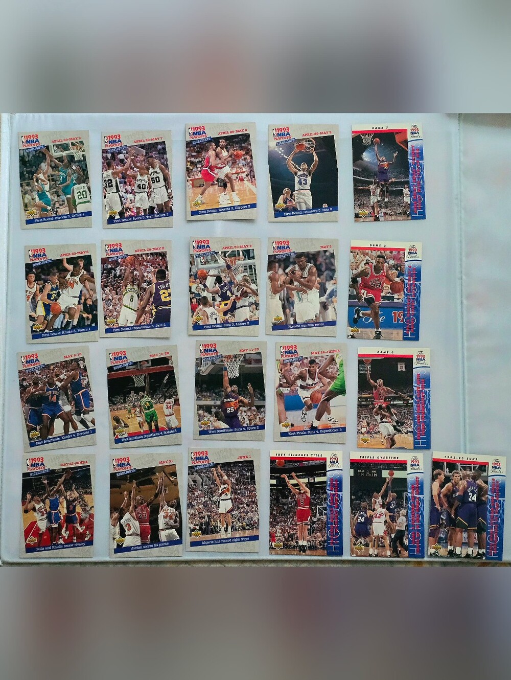 1993 Upper Deck NBA Playoffs Highlights Large Lot 21 Cards - Finals
